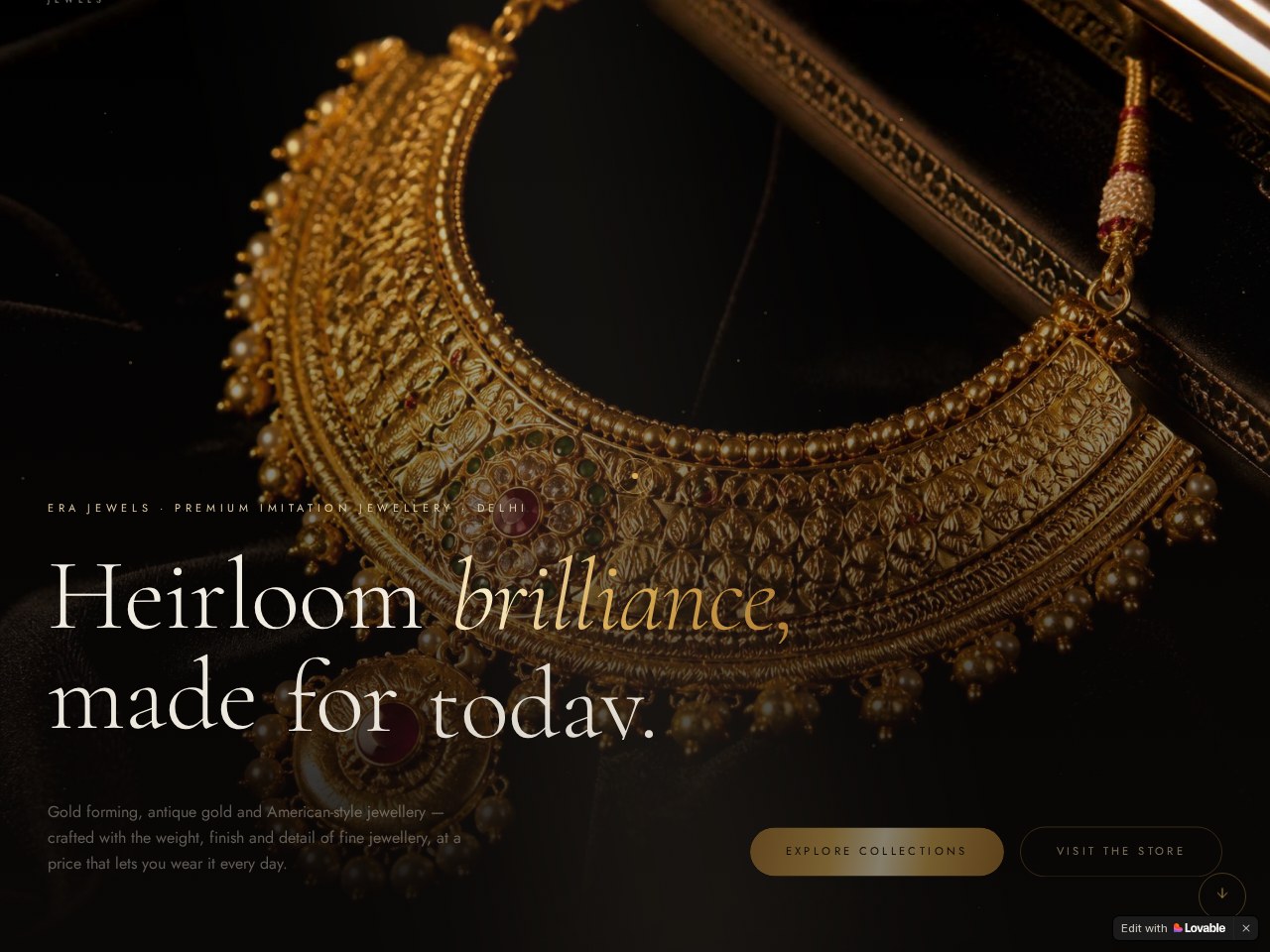 Era Jewels — Jewellery website designed by Xpack Live