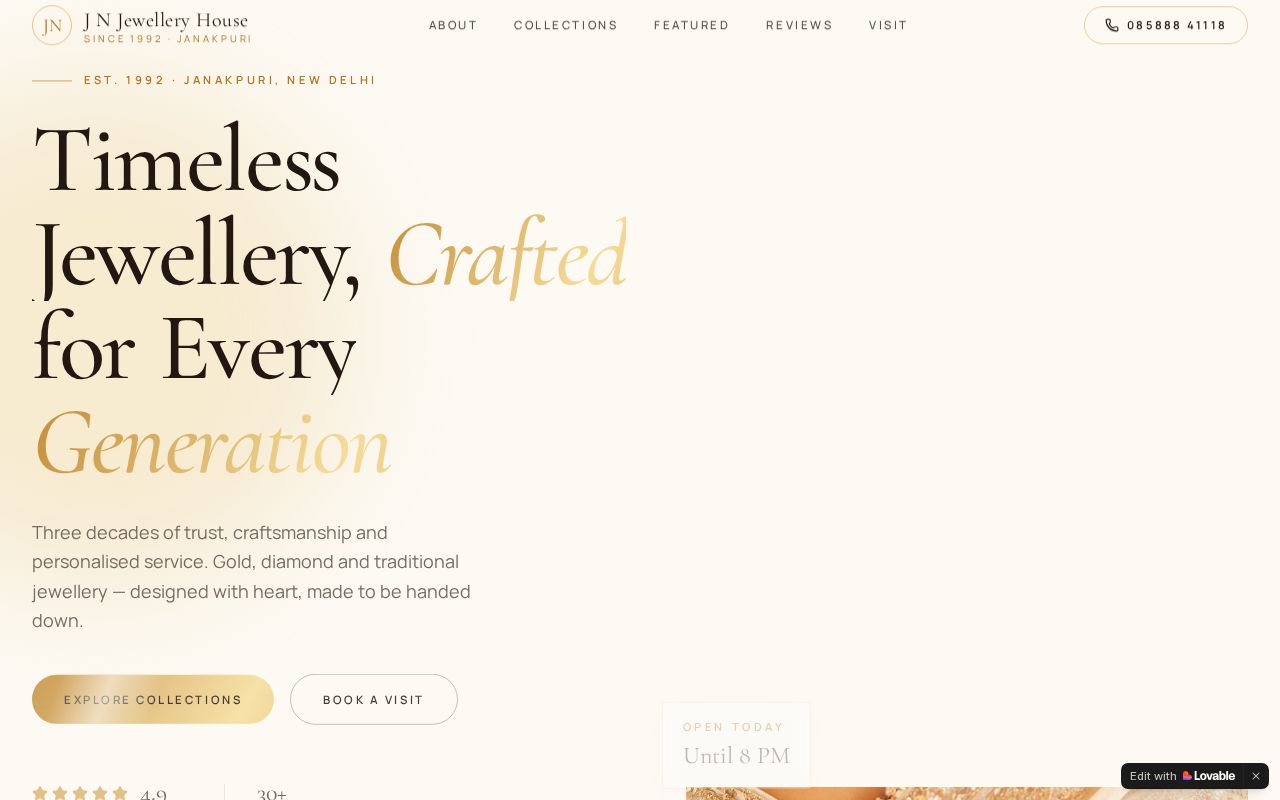 J N Jewellery House — Jewellery website designed by Xpack Live