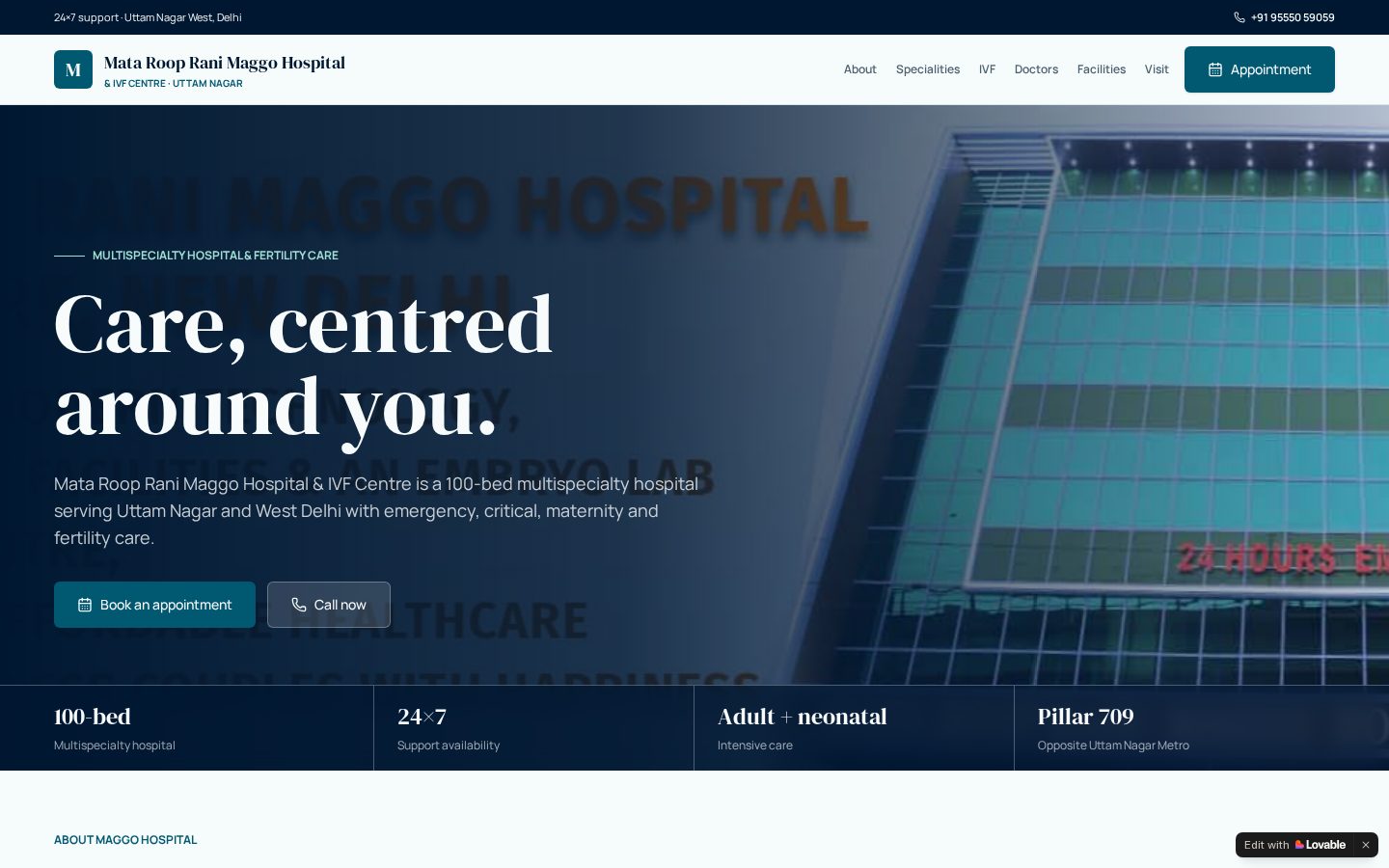 Maggo Cinematic — Healthcare website designed by Xpack Live